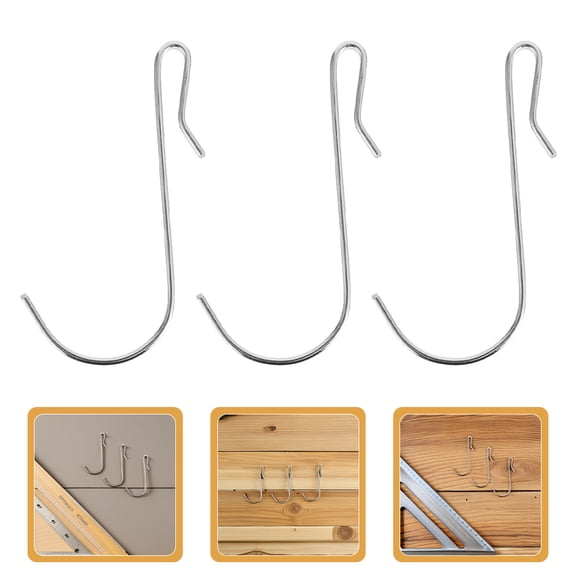 COMPUKAS 30Pcs Stainless Steel J Shaped Hooks for Hanging Wire Shelves Kitchen and Home Organization
