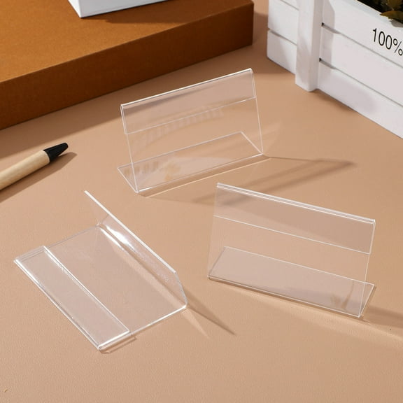 COMPUKAS 30-Pack Clear Acrylic Food Label Holders for Buffet, Party, Restaurant, Table Cards and Display Signs