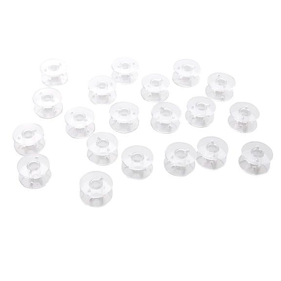 COMPUKAS 30-Piece Transparent Plastic Sewing Machine Bobbins, Lightweight Clear Empty Spools for Home Sewing Accessories