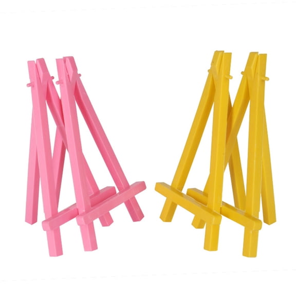 COMPUKAS Triangle Frame Easel Yellow Plastic Tabletop Display Photo Bracket 30Pcs