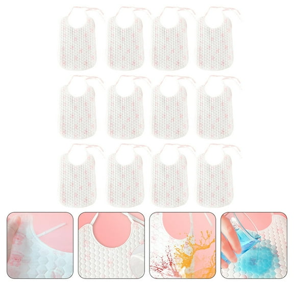 COMPUKAS 32pcs Disposable Bibs for Boys and Girls Messy Feeding Saliva Towels Portable and Convenient for All Ages