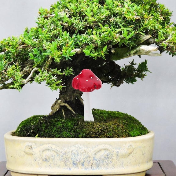 COMPUKAS 33-Piece Red Foam Mushroom Garden Decorations with Iron Wire for Crafts, Party Supplies, and Accents