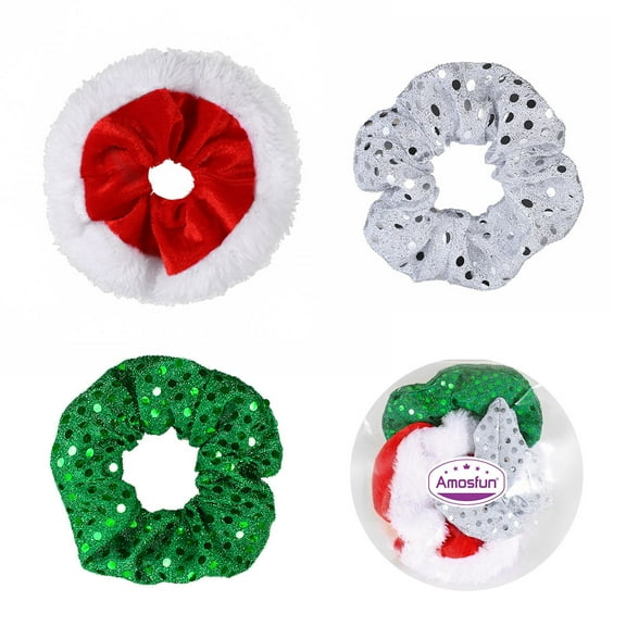 COMPUKAS 3Pcs Assorted Color Sparkling Hair Band with Sequins Durable and Fashionable Decoration