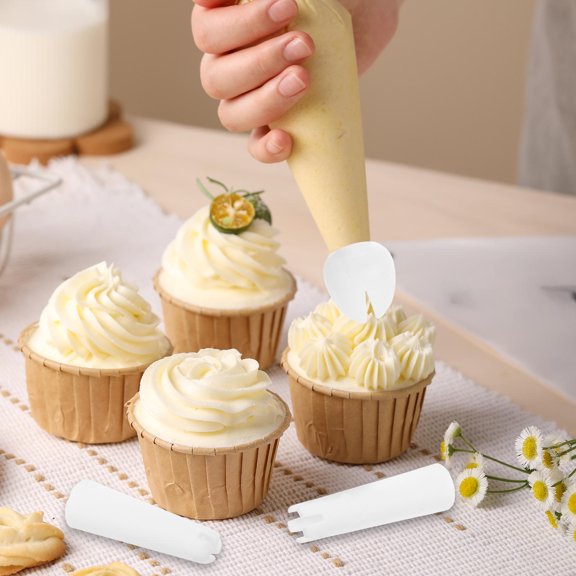 COMPUKAS 3Pcs Cream Nuzzle Set PP Material For Home Baking Enthusiasts And Coffee Art