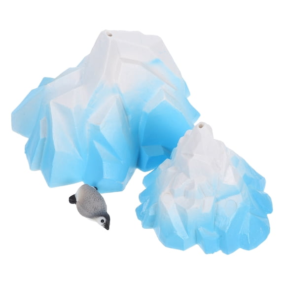 COMPUKAS 3Pcs Fake Snow Blue Resin Aquarium Landscaping Decor For Aquarium Setup
