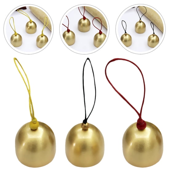 COMPUKAS 3Pcs Golden Decorative Bells Set for Christmas Tree Hanging and Handmade Party Accessories