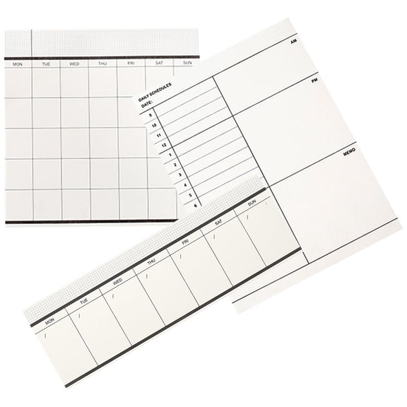 COMPUKAS Assorted Color Paper Notepad Set 3pcs Weekly Planner Note Taking Tool