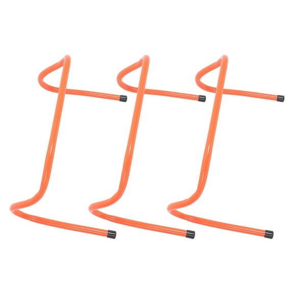 COMPUKAS 3Pcs Plastic Speed Hurdles Orange for Professional Football and Soccer Training Drills
