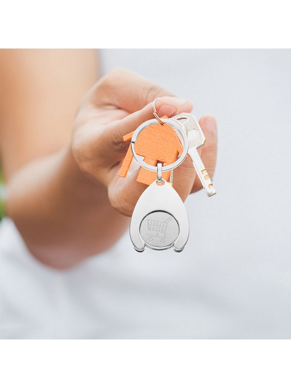 3 Pack Metal Shopping Cart Tokens with Key , Reusable Grocery Trolley Keychains, Cart Unlock Tool