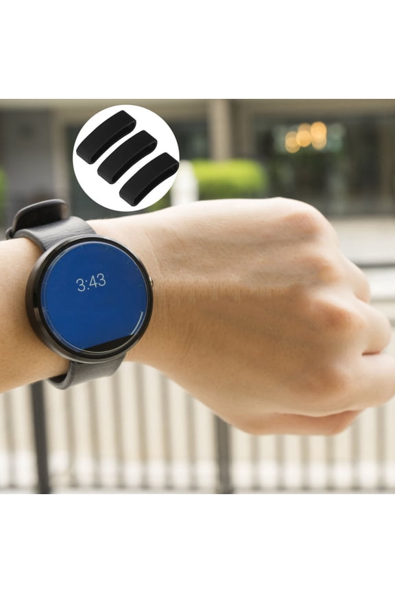 3pcs Elastic Hoops Watch Band Keeper Black for Everyday Use