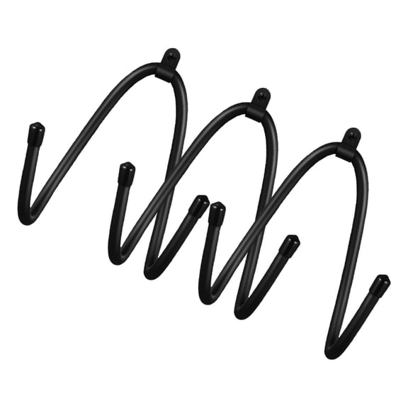 COMPUKAS 3pcs Hard Hat Rack Holder Black PVC Aluminum Wall Mount Organizer For Vehicles And Garage