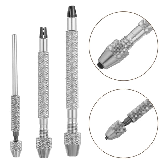 COMPUKAS 3-Piece Pin Vise Hand Drill Set, Mini Manual Precision Drill for Jewelry Making, Watch Repair, Craft Tool Kit
