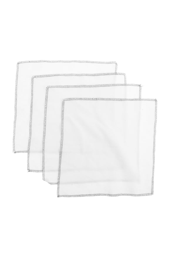 Set of 4 White Cotton Shoe Polish Cloths for Quick Shine, Travel, and Easy Shoe Care