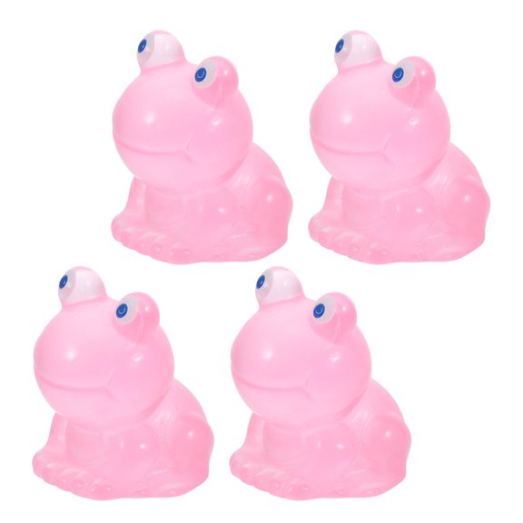 COMPUKAS 4-Piece Mini Frog Figurines, Glow in the Dark Resin Mini Frogs, Fish Decor, Landscape Ornaments