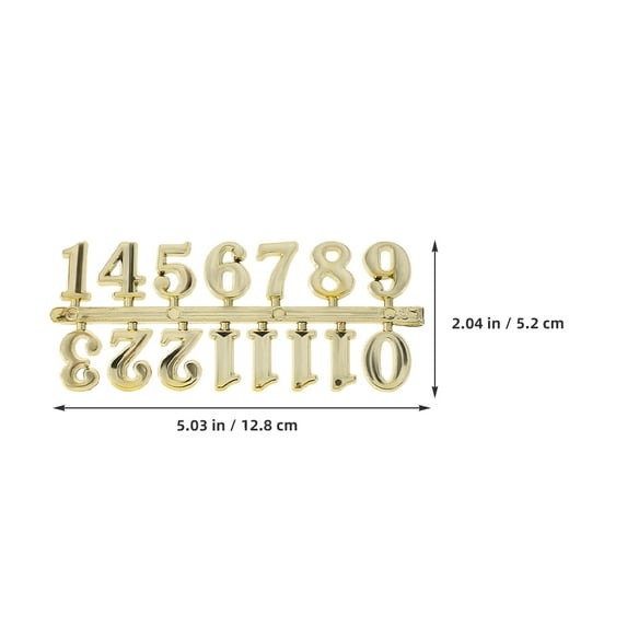 COMPUKAS 4-Piece Golden Clock Number Labels Set, Plastic Numerals for Easy-to-Read Clock Replacement and Home Decoration