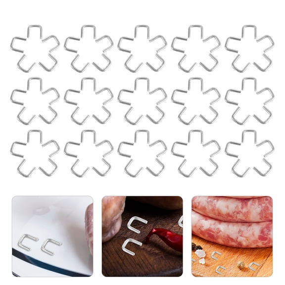 COMPUKAS 4000Pcs Aluminum Sausage Packaging U Clips for Manual Clipping Machine Sausage Making