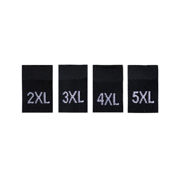 COMPUKAS 400PCS Black Polyester Size Labels for Clothing, Garments, Sewing, Tailoring, Rectangular Apparel Tags