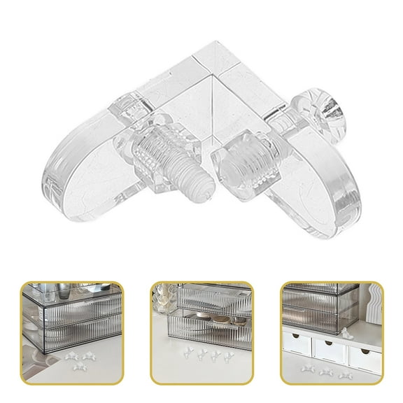 COMPUKAS Triangular Support Bracket Acrylic Corner Brackets Transparent 40Pcs