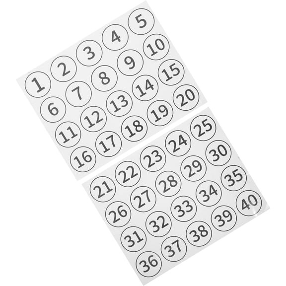 COMPUKAS 40Pcs Small Adhesive Number Labels for Office and Warehouse Item Tracking and Organization