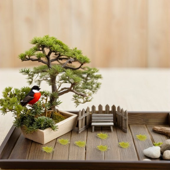 COMPUKAS 40pcs Miniature Fake Grass Turf Green Plastic Landscape Decoration for Model Train Scenery and Dollhouse Accessories