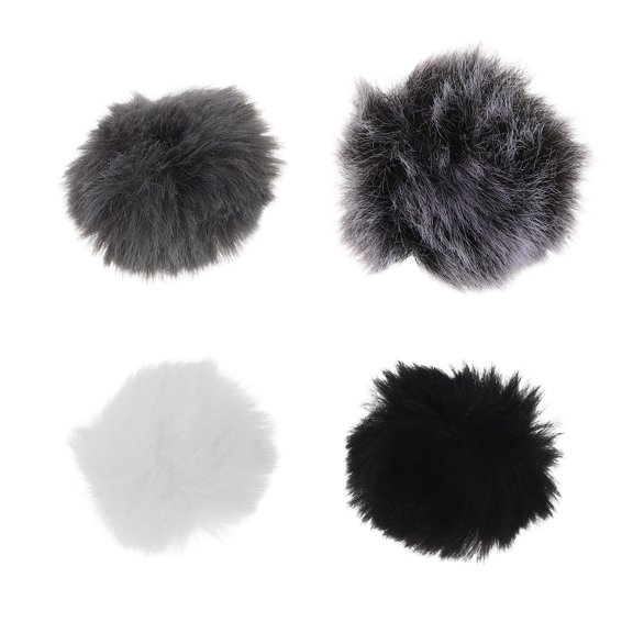 COMPUKAS 4PCS Lapel Microphone Cover Small Fleece Wind Proof For Outdoor Photography And Interviews