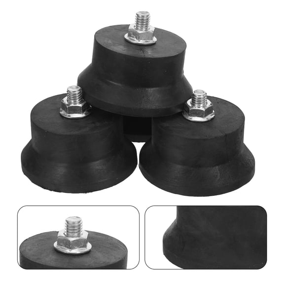 COMPUKAS 4Pcs Air Compressor Shock Absorber Pads Black Rubber Vibration Isolator Mounts for Stable Operation