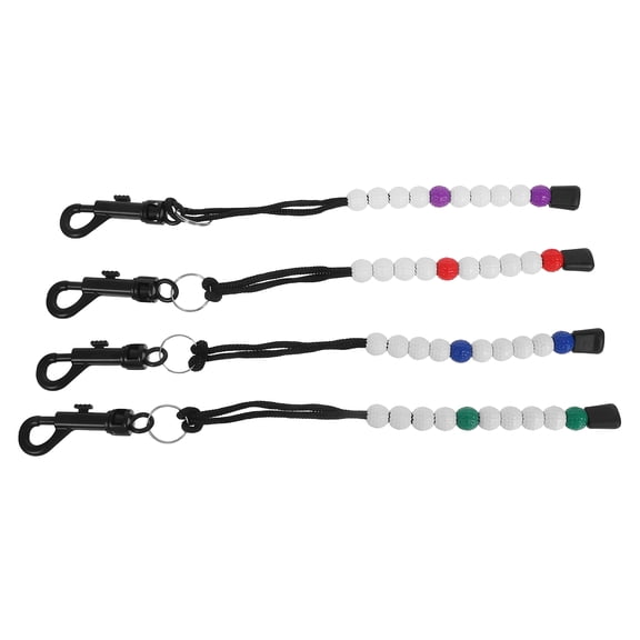 COMPUKAS 4Pcs Beaded Golf Stroke Counter with Clip Quick Efficient Scorekeeper for Outdoor Use