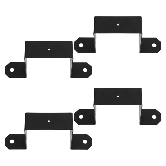 COMPUKAS 4Pcs Black Side Mount Deck Post Brackets Durable Weather Resistant Decking Accessory