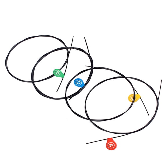 COMPUKAS 4-Pack Black Nylon Ukulele Strings C Tuning for Enhanced Brightness and Louder Volume