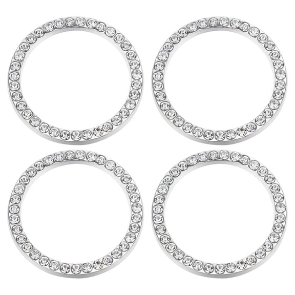 COMPUKAS Push to Start Button Circles White Car Interior Upgrade 4Pcs