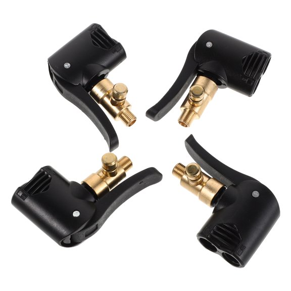 COMPUKAS 4Pcs Brass Tire Valve Adapter Set for Car Bike Motorcycle with Quick Inflation Nozzle Connector