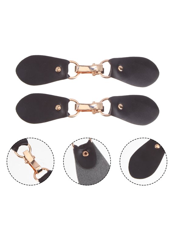 4-Piece Metal Coat Buckle Hooks, Coffee Color Clothing Fasteners, Stylish Garment Connectors for Jackets and Coats