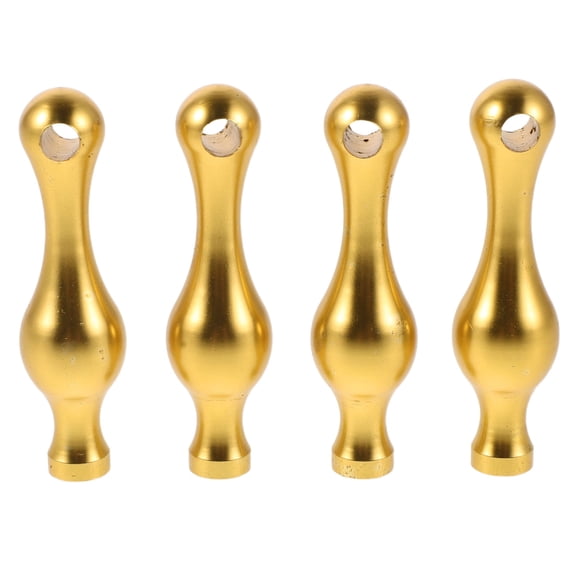 COMPUKAS 4Pcs Decorative Plated Gold Shelf Spindles and Railing Brackets for Cabinet and Glass Furniture