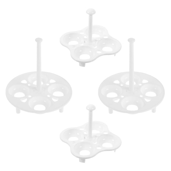 COMPUKAS 4Pcs Egg Container For Refrigerator White Plastic Organized Storage Kitchen