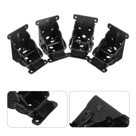 COMPUKAS Black Copper Heavy Duty Rolled Steel Folding Hinge 0/90 Degree Self-Locking Hardware 4 Pack