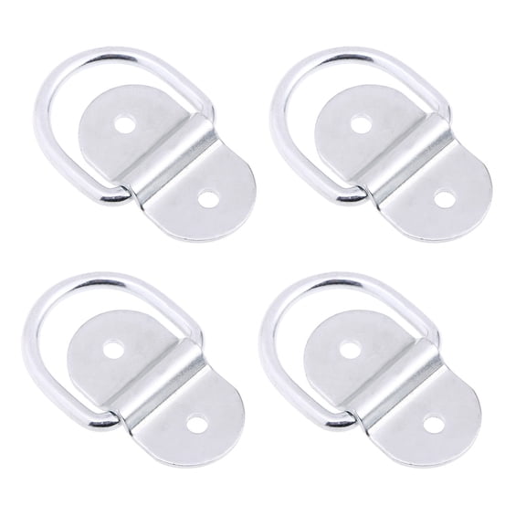 COMPUKAS Tie Down Lashing Rings Plated Silver D Ring for Ropes and Straps 4Pcs