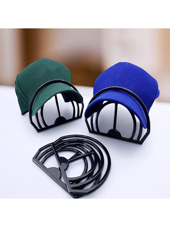 4-Pack Portable Black Hat Shaper, Cap Brim Curving Tool for Baseball Caps and Fishing Hats, Travel Storage and Care