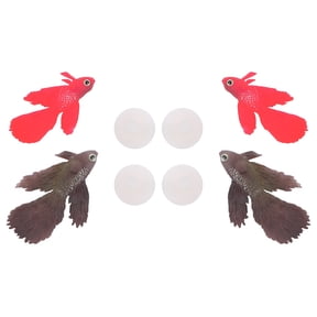 COMPUKAS 4-Pack Realistic Artificial Aquarium Fish Decorations, Lifelike Plastic Fish with Glow Effect