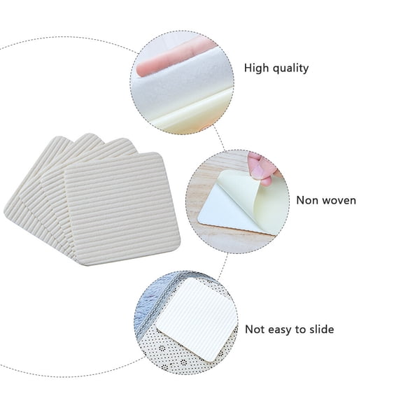 COMPUKAS 4Pcs Rug Tape for Carpet Non-woven Fabric Anti-skid for Homeowners