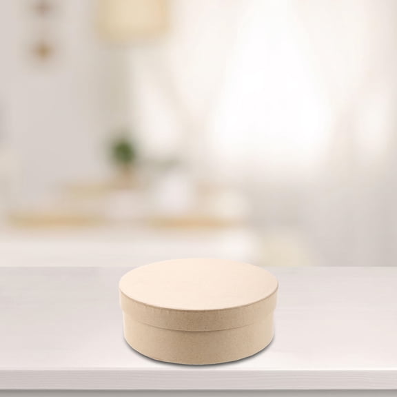 COMPUKAS Set of 4 Small Kraft Paper Round Nesting Boxes for Party Favors, Packaging, and Storage Solutions