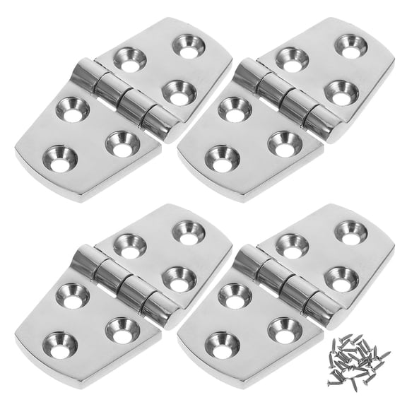 COMPUKAS 4Pcs Stainless Steel Hinges Marine Grade Silver Smooth Operation For Boat Equipment