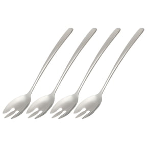 COMPUKAS 4Pcs Stainless Steel Party Forks Small Lightweight Fruit Picks for Barbecue and Salads