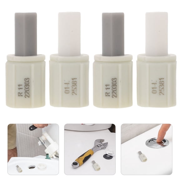 COMPUKAS Toilet Seat Hinge Soft Close, White Damper, Universal Compatibility, Easy DIY Installation, 4Pcs