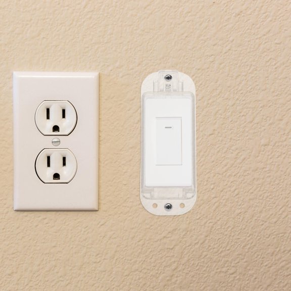 COMPUKAS 4Pcs Transparent Toggle Switch Cover Waterproof with Wall Plate for Moisture Protection
