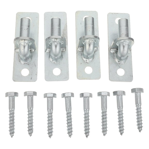 COMPUKAS 4Pcs Wall Mount Farm Gate Hinges with Screws Plated Silver Heavy Duty Corrosion Resistant for Outdoor Doors