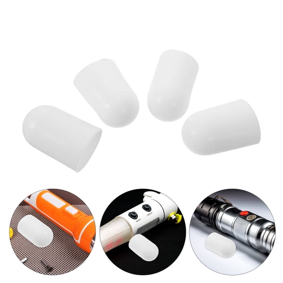 COMPUKAS 4-Pack Universal White Silicone Flashlight Diffuser Lens Covers for Anti-Glare and Light Softening