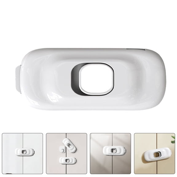 COMPUKAS 4-Pack White Adjustable Child Safety Cabinet and Drawer Locks for Refrigerator and Freezer