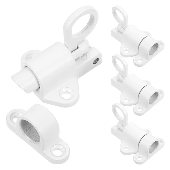 COMPUKAS 4Pcs White Self Closing Door Spring Latch for Cabinet and Gate Security