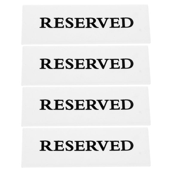 COMPUKAS 4pcs Acrylic Reserved Signs White Elegant Design For Birthday Parties