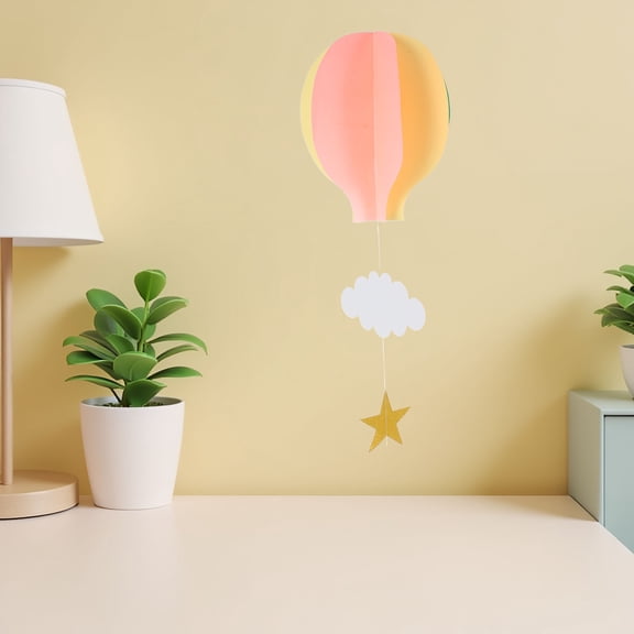 COMPUKAS 4-Pack Hot Air Balloon Paper Decorations for Nursery, Party, Festive Events, and New Year Celebration Decor